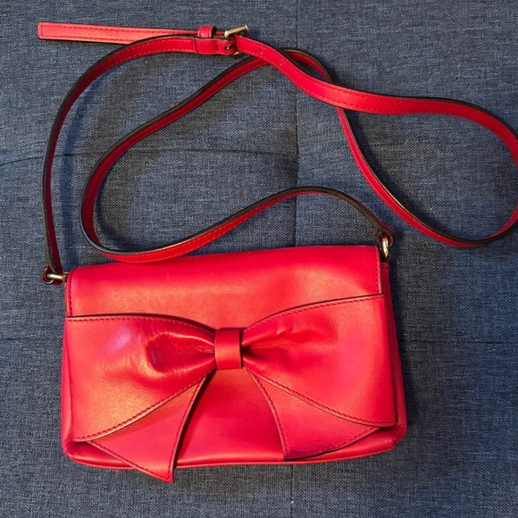 Kate Spade Red Crossbody Bag with Bow - Picture 1 of 16